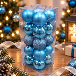 Set de Esferas Navideñas Celestes
