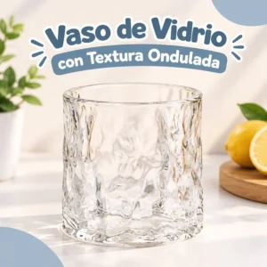Vaso de Vidrio con Textura Ondulada