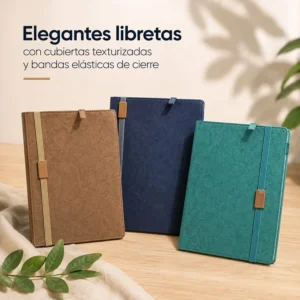 Libreta Cubierta Texturizada con Banda Elástica de Cierre