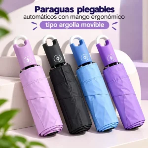 Paraguas Plegable Automático Mango Tipo Argolla Movible