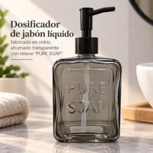 Dosificador de Jabón Líquido de Vidrio Ahumado Pure Soap