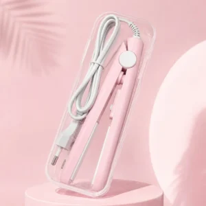 Mini Plancha Eléctrica de Cabello Rosa Portátil