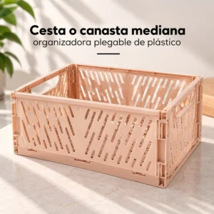 Cesta Organizadora Plegable Mediana Rosa