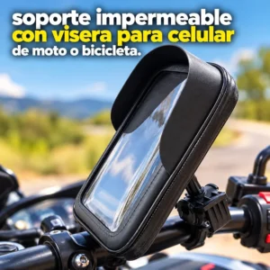 Soporte Impermeable con Visera para Celular de Moto o Bicicleta