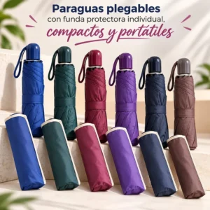 Paraguas Plegable Compacto con Funda Protectora Individual