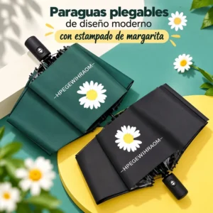 Paraguas Plegable con Estampado de Margarita