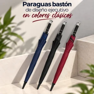 Paraguas Bastón Diseño Ejecutivo Colores Clásicos