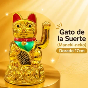 Gato de la Suerte Maneki-Neko Dorado 17cm