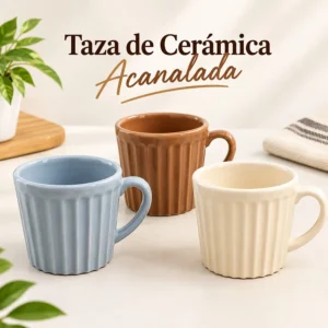 Taza de Cerámica Acanalada