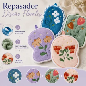 Repasador Colgante Diseño Florales Bordado