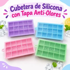Cubetera de Silicona con Tapa Anti-Olores