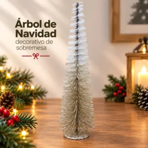 Árbol de Navidad Decorativo de Sobremesa Degradado Blanco y Dorado