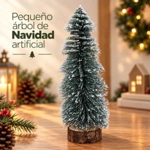 Pequeño Árbol de Navidad Artificial Verde con Nieve