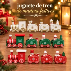 Juguete de Tren de Madera Festivo Navideño