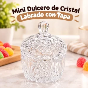 Mini Dulcero de Cristal Labrado con Tapa