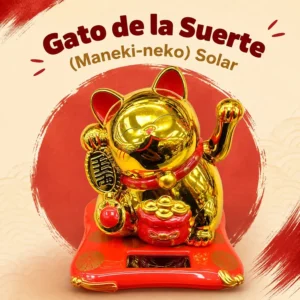 Gato de la Suerte Maneki-Neko Solar Dorado