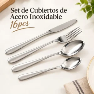 Set de Cubiertos de Acero Inoxidable 16 pcs