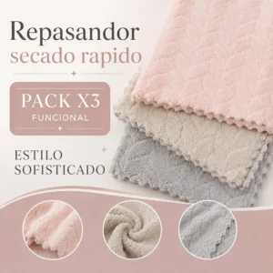 Repasador Secado Rápido Pack x3