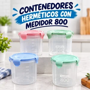 Contenedores Herméticos con Medidor 800 ml