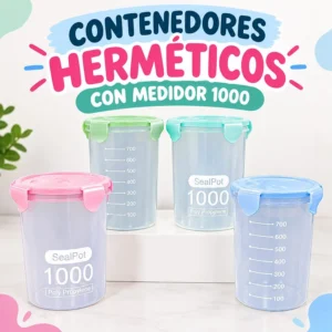 Contenedores Herméticos con Medidor 1000 ml
