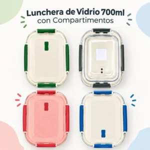 Lunchera de Vidrio 700 ml con Compartimentos
