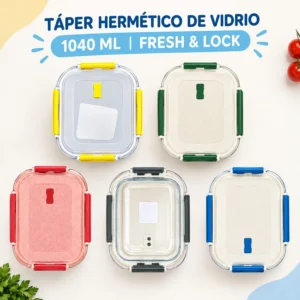 Táper Hermético de Vidrio 1040 ml Fresh & Lock