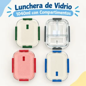 Lunchera de Vidrio 1040 ml con Compartimentos