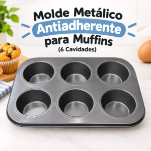 Molde Metálico Antiadherente para Muffins 6 Cavidades