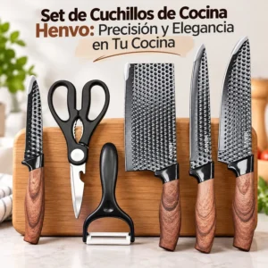 Set de Cuchillos de Cocina Henvo con Tijera y Pelador