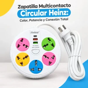 Zapatilla Multicontacto Circular Heinz con USB