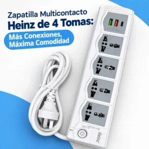 Zapatilla Multicontacto Heinz de 4 Tomas con USB