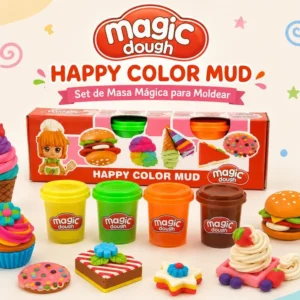 Set de Masa Mágica Happy Color Mud x4 Potes
