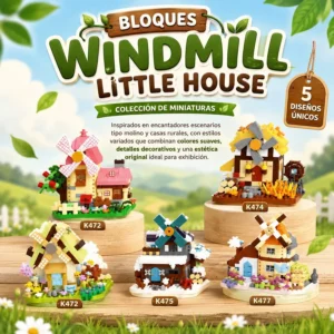 Set de Bloques Windmill Little House Colección de Miniaturas