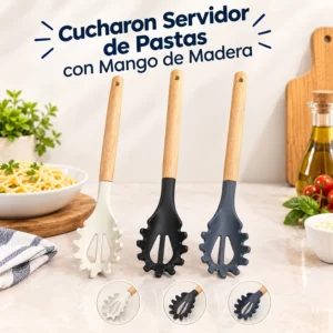 Cucharón Servidor de Pastas con Mango de Madera