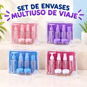 Set de Envases Multiuso de Viaje 4 Bolsas