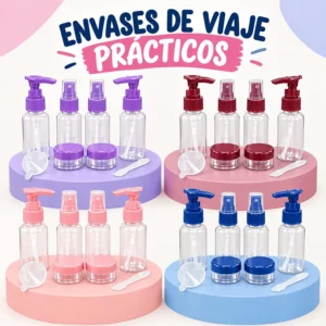 Set de Envases de Viaje Prácticos 4 Colores